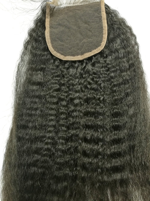 4"x4" Lace Closure- KINKY STRAIGHT - Euryale Virgin Hair