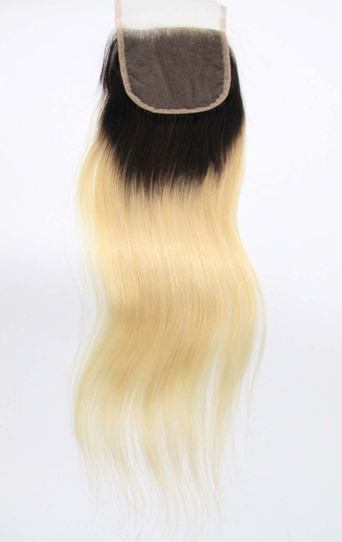4"x4" Dark Root Blonde Lace Closure