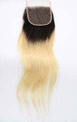 4"x4" Dark Root Blonde Lace Closure